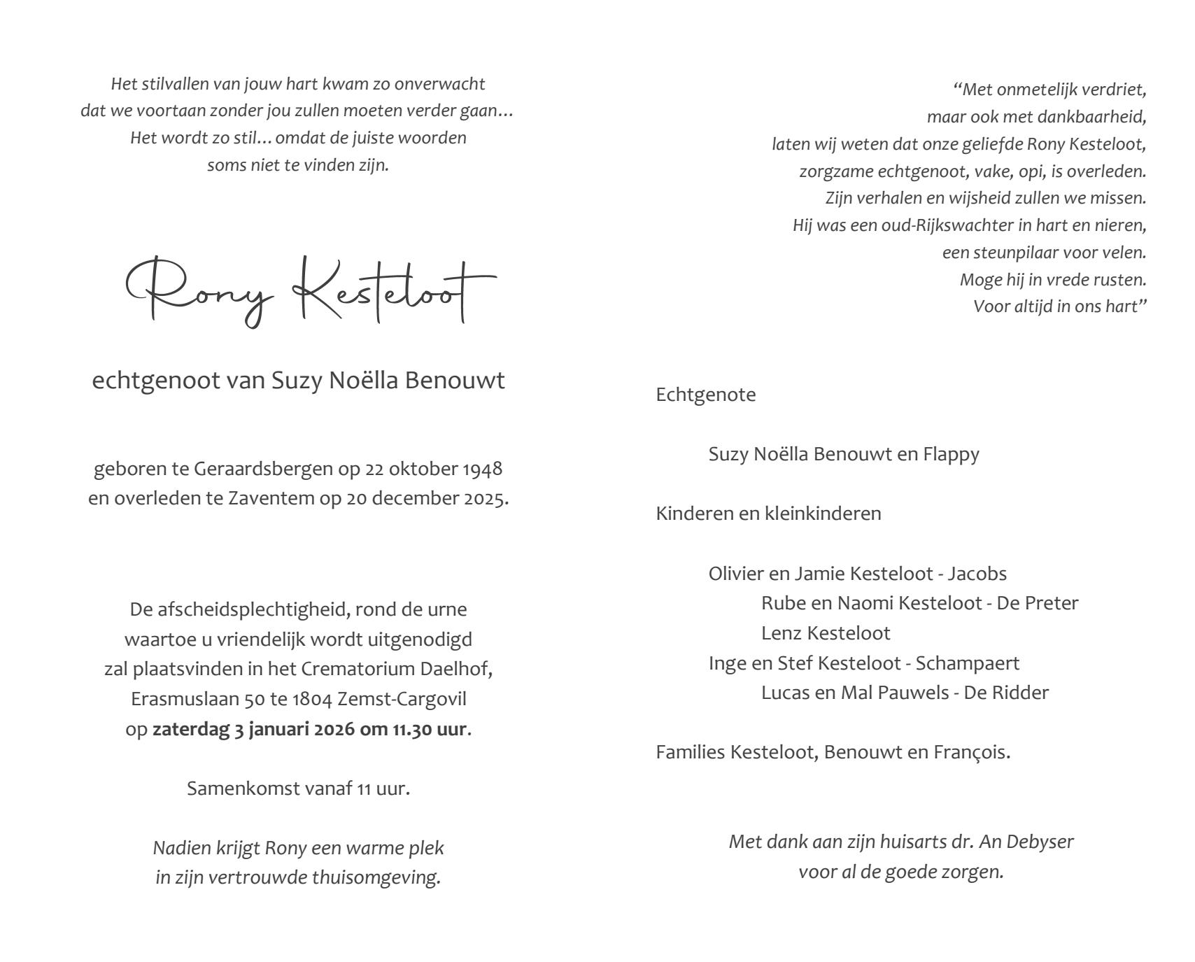 Letter Of Condolence