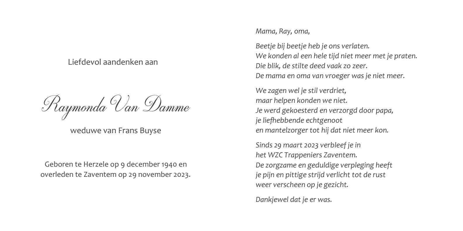 Letter Of Condolence