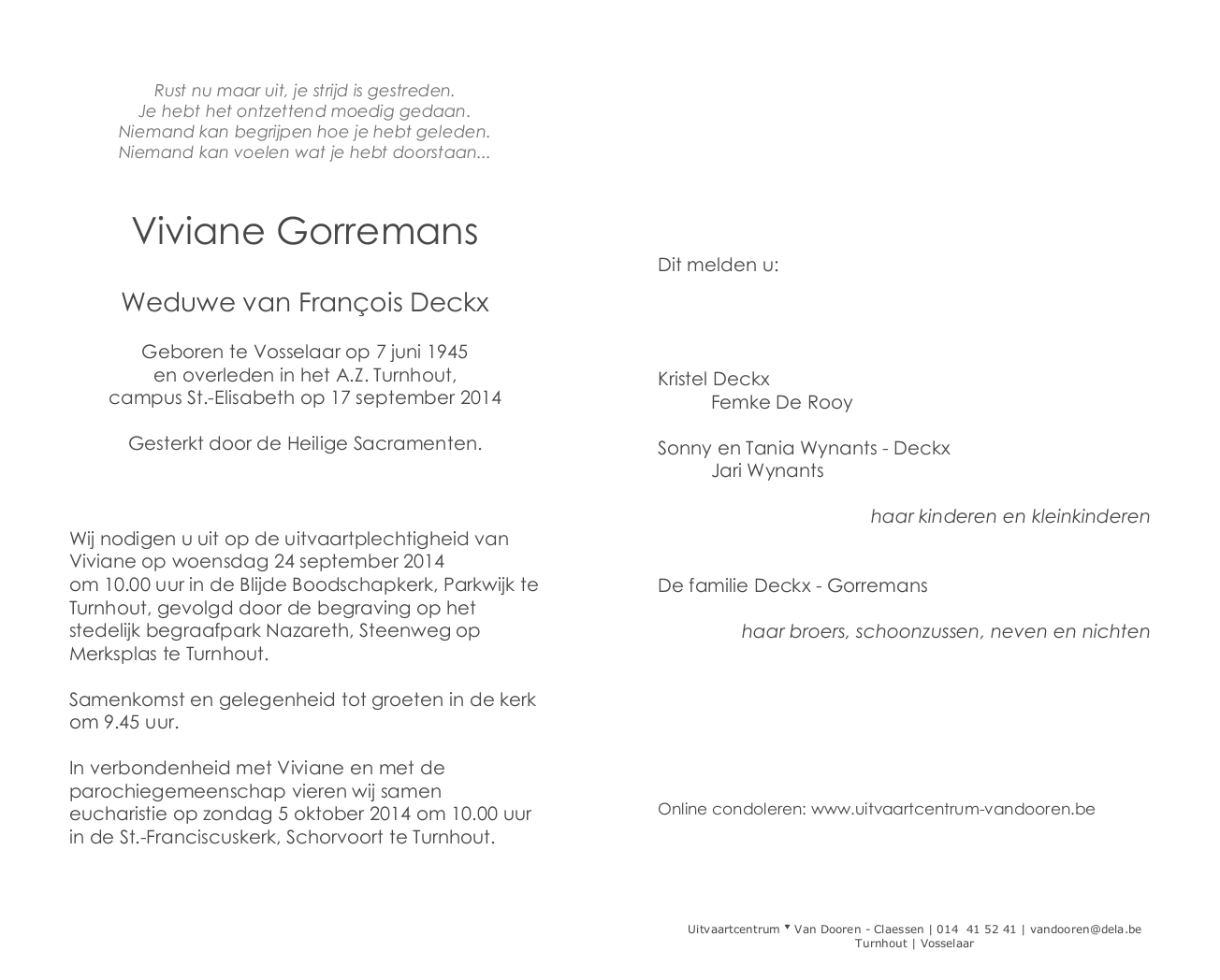 Letter Of Condolence