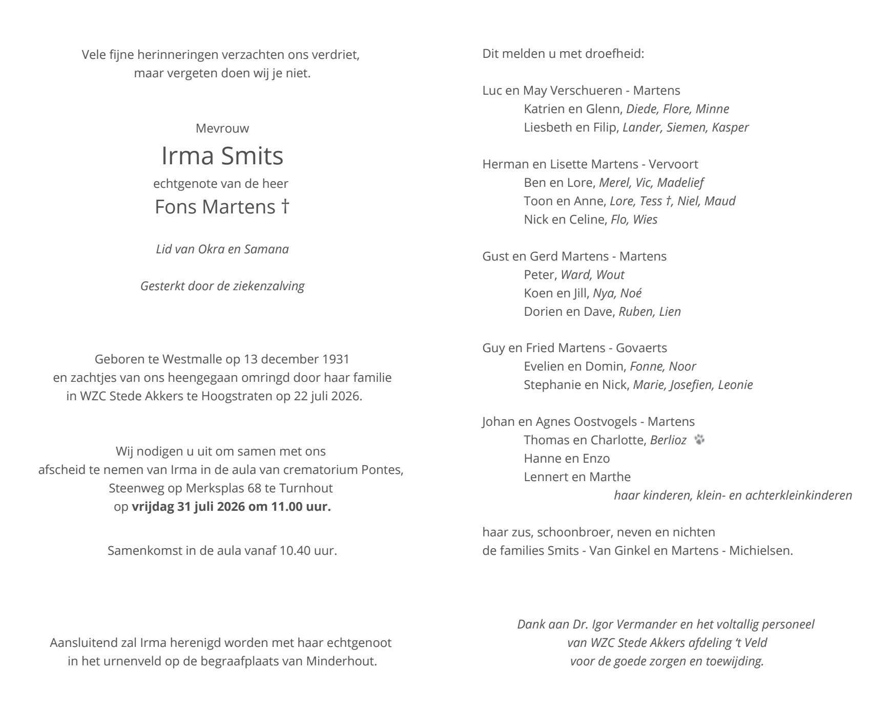 Letter Of Condolence