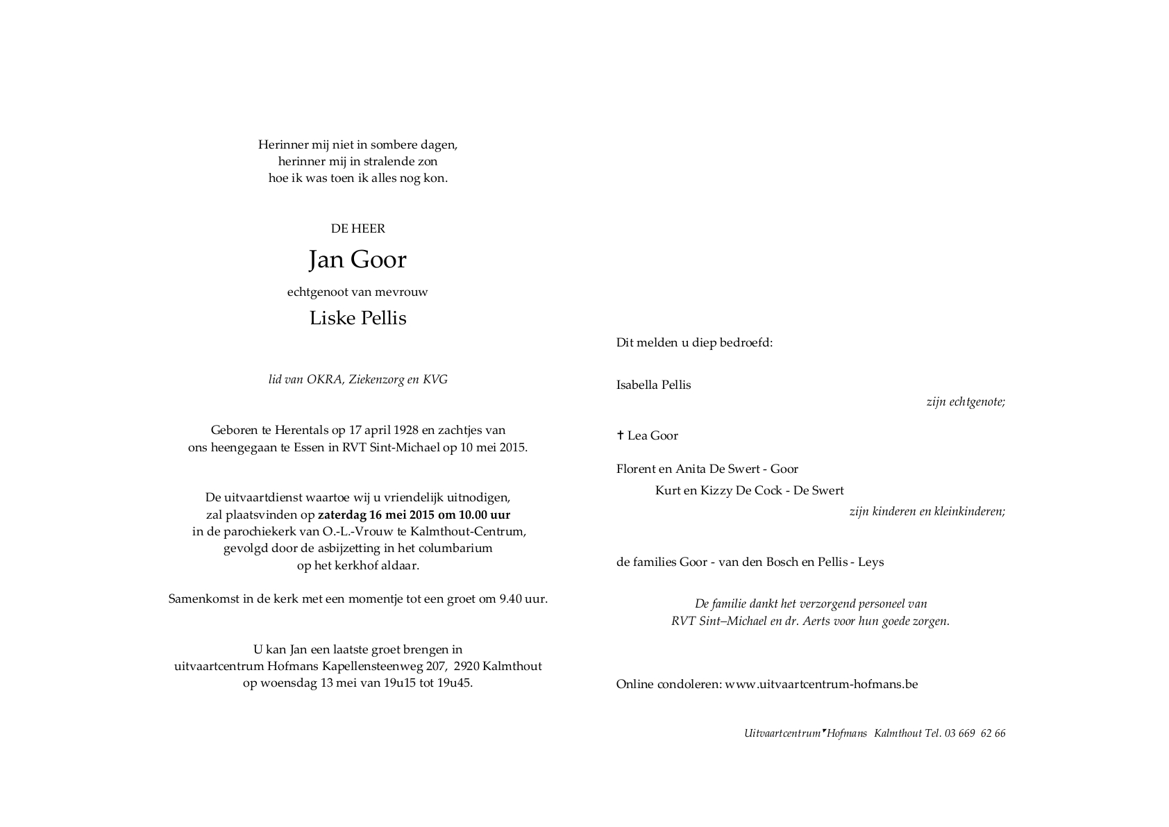 Letter Of Condolence