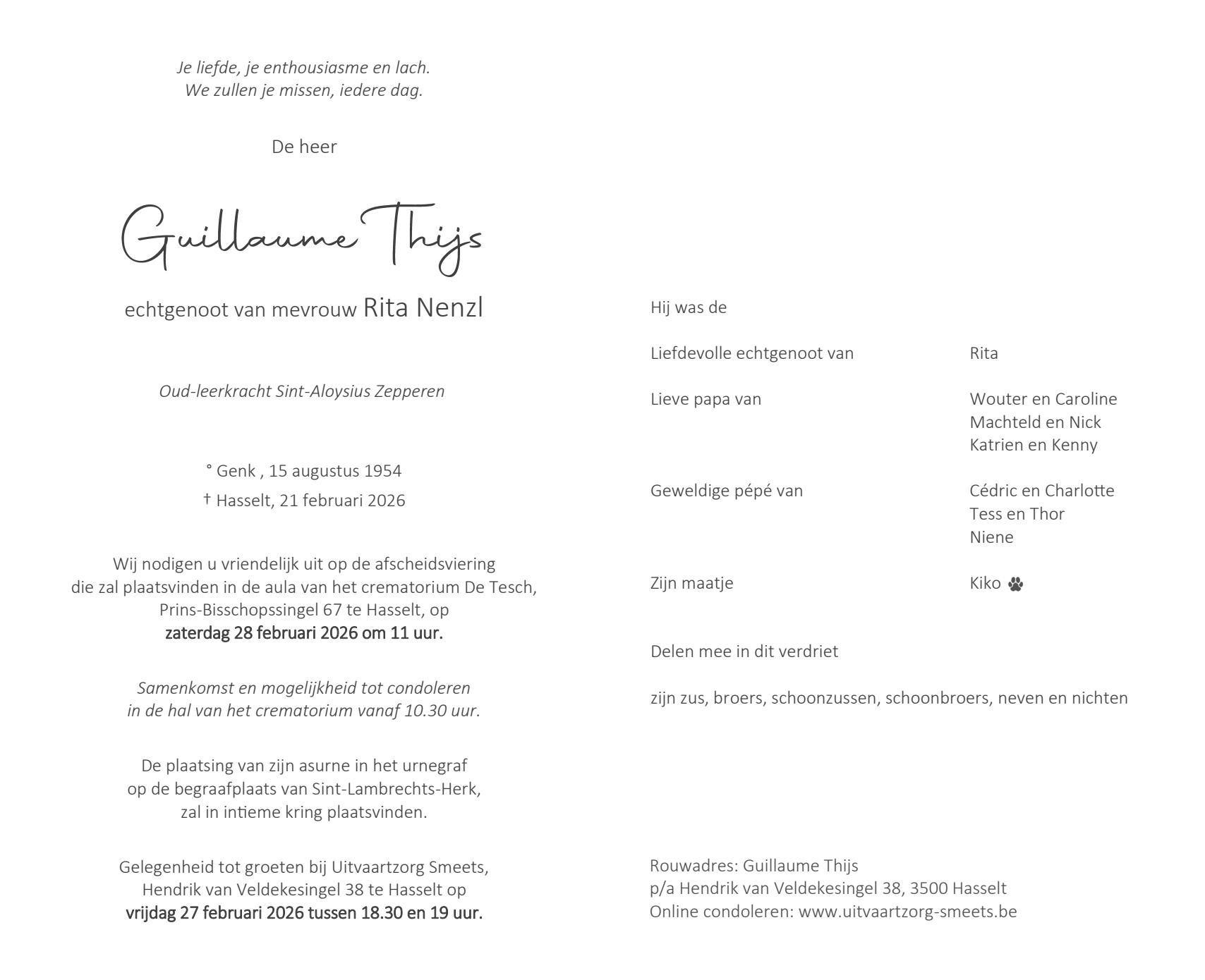Letter Of Condolence