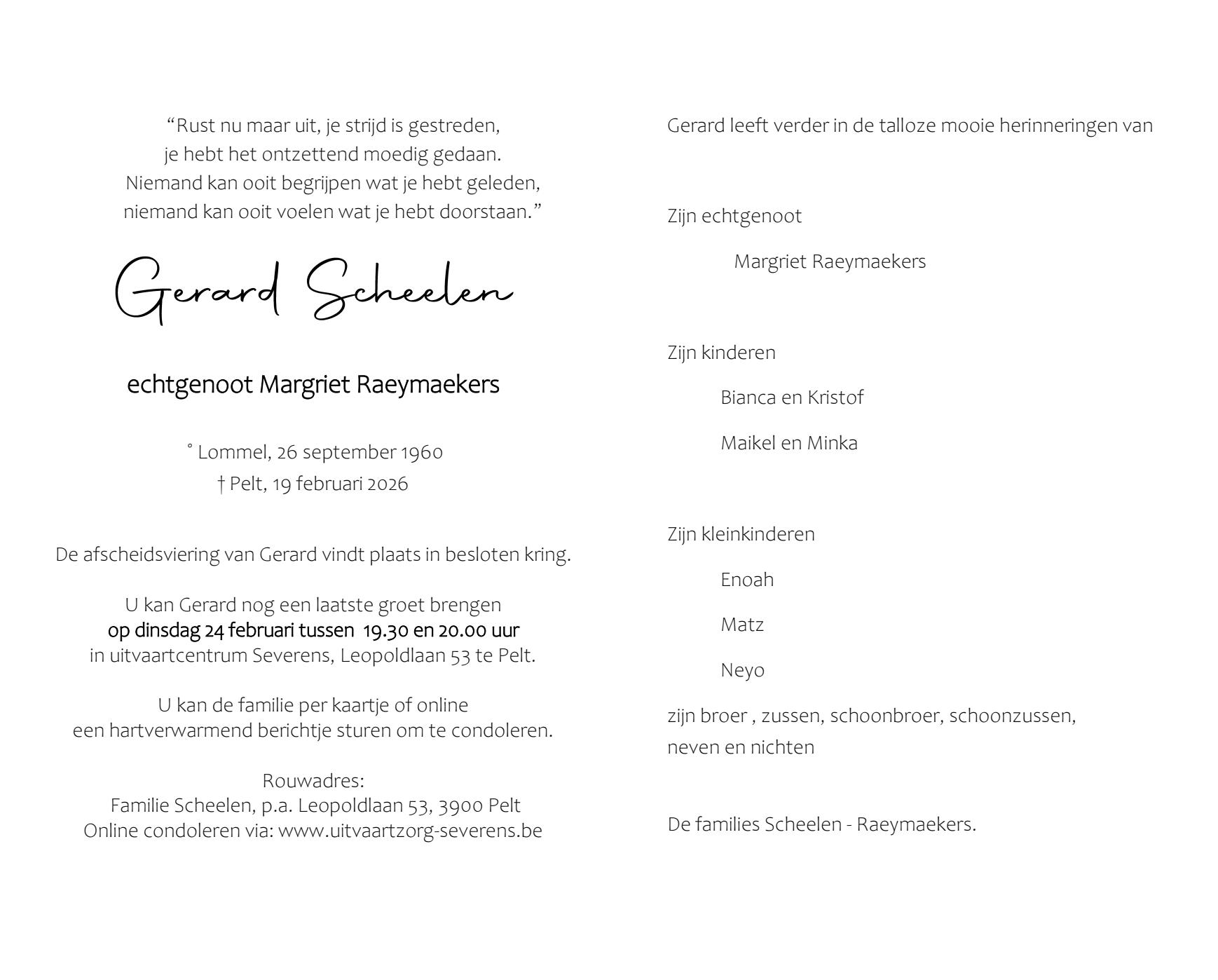 Letter Of Condolence