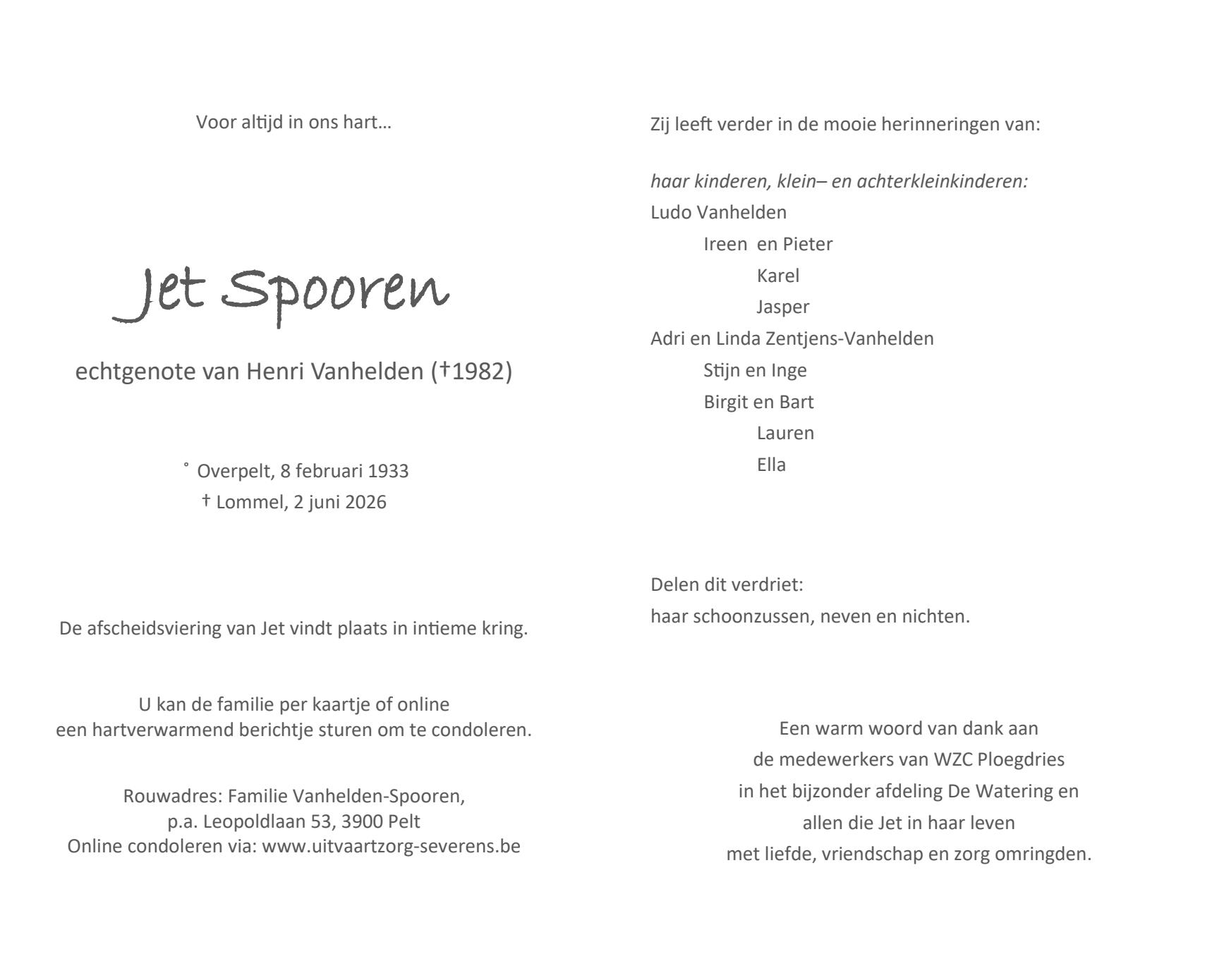 Letter Of Condolence
