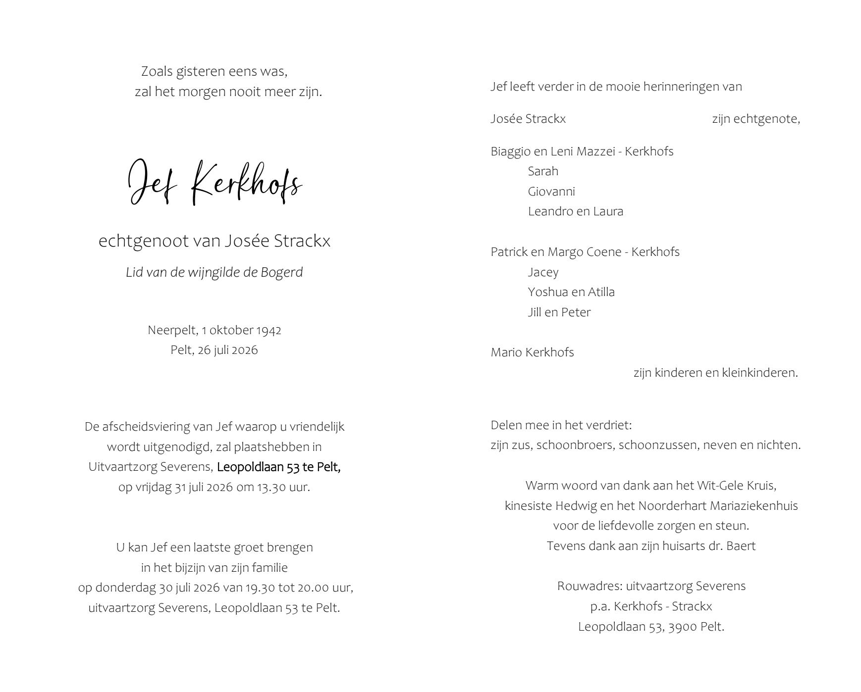 Letter Of Condolence