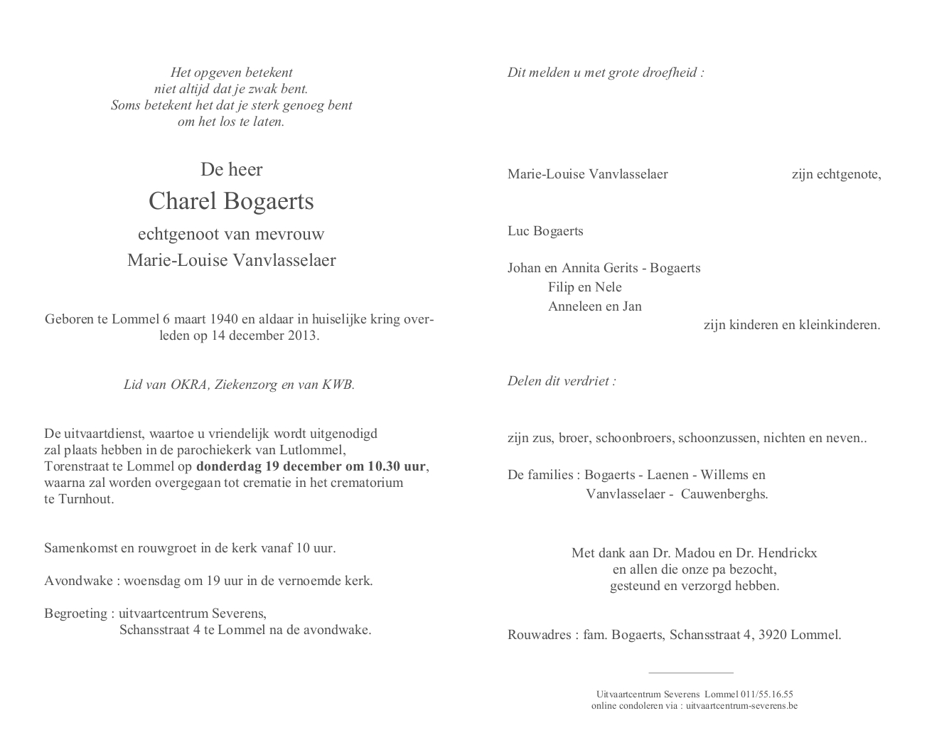 Letter Of Condolence