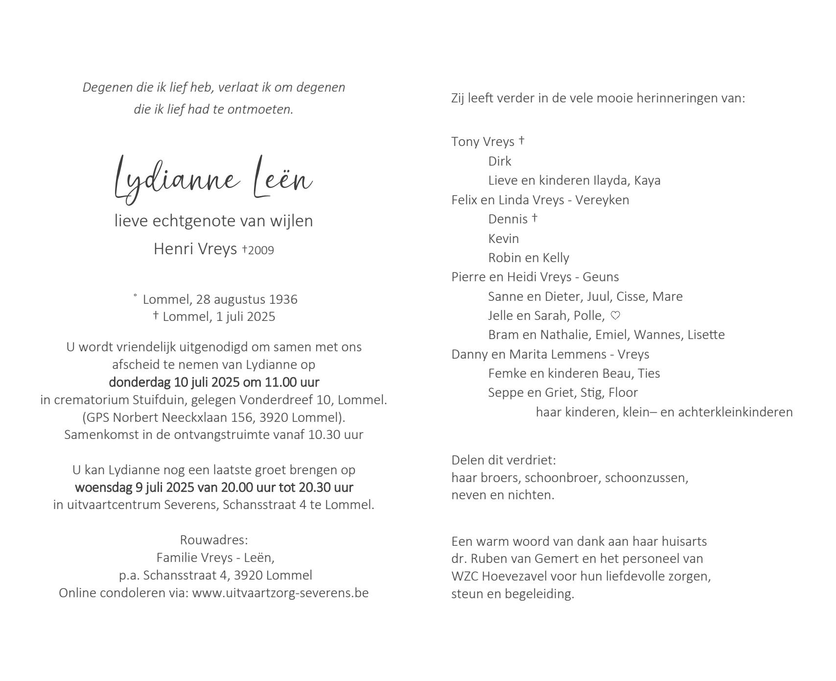 Letter Of Condolence