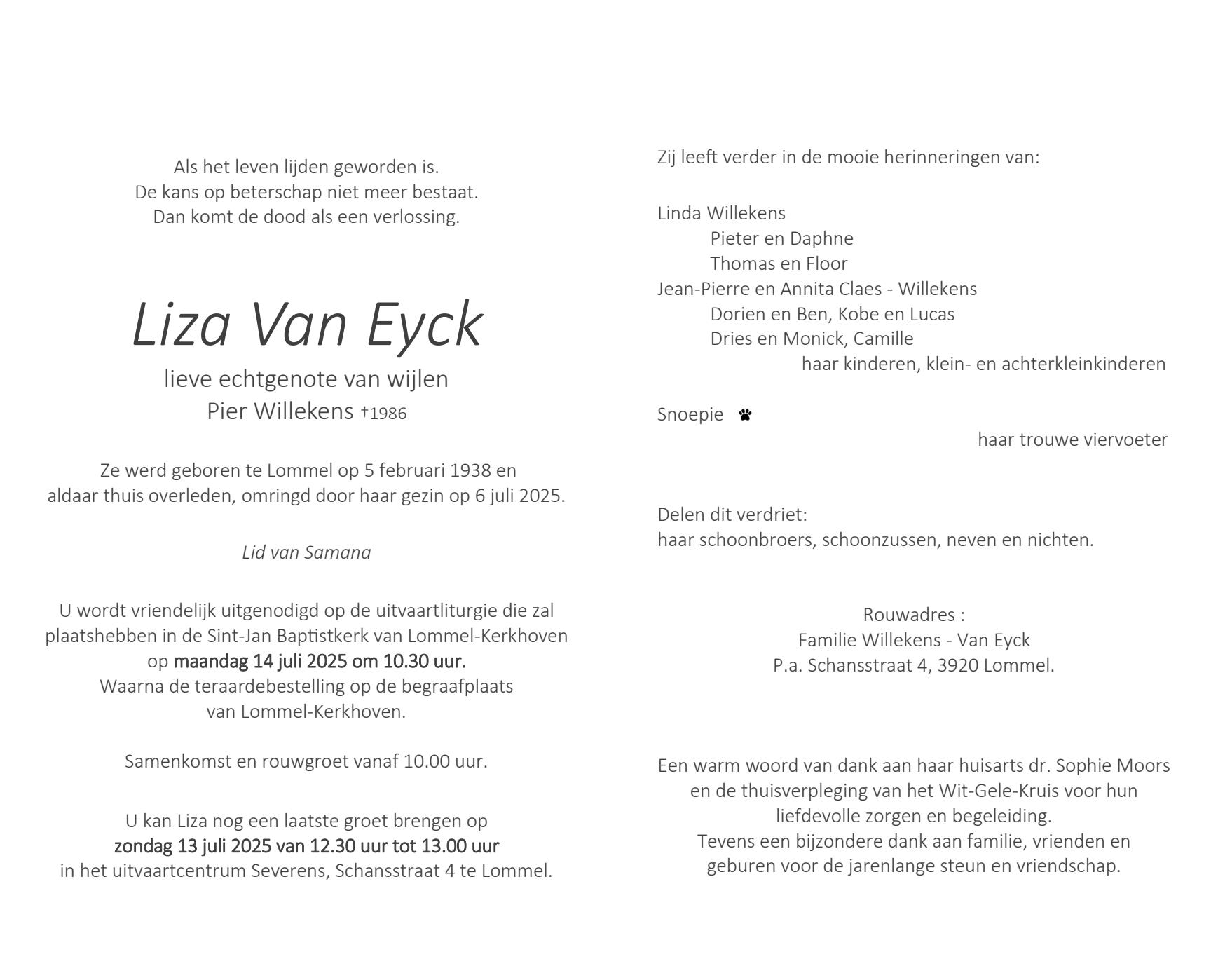 Letter Of Condolence