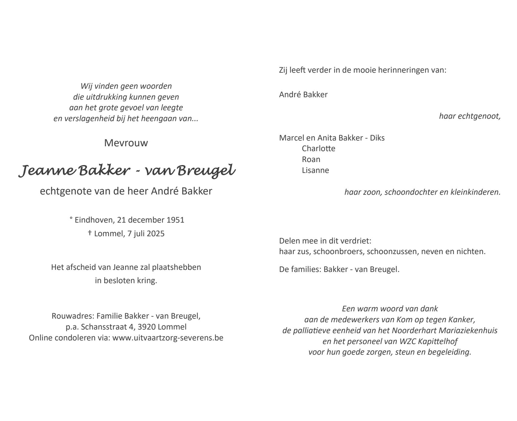 Letter Of Condolence