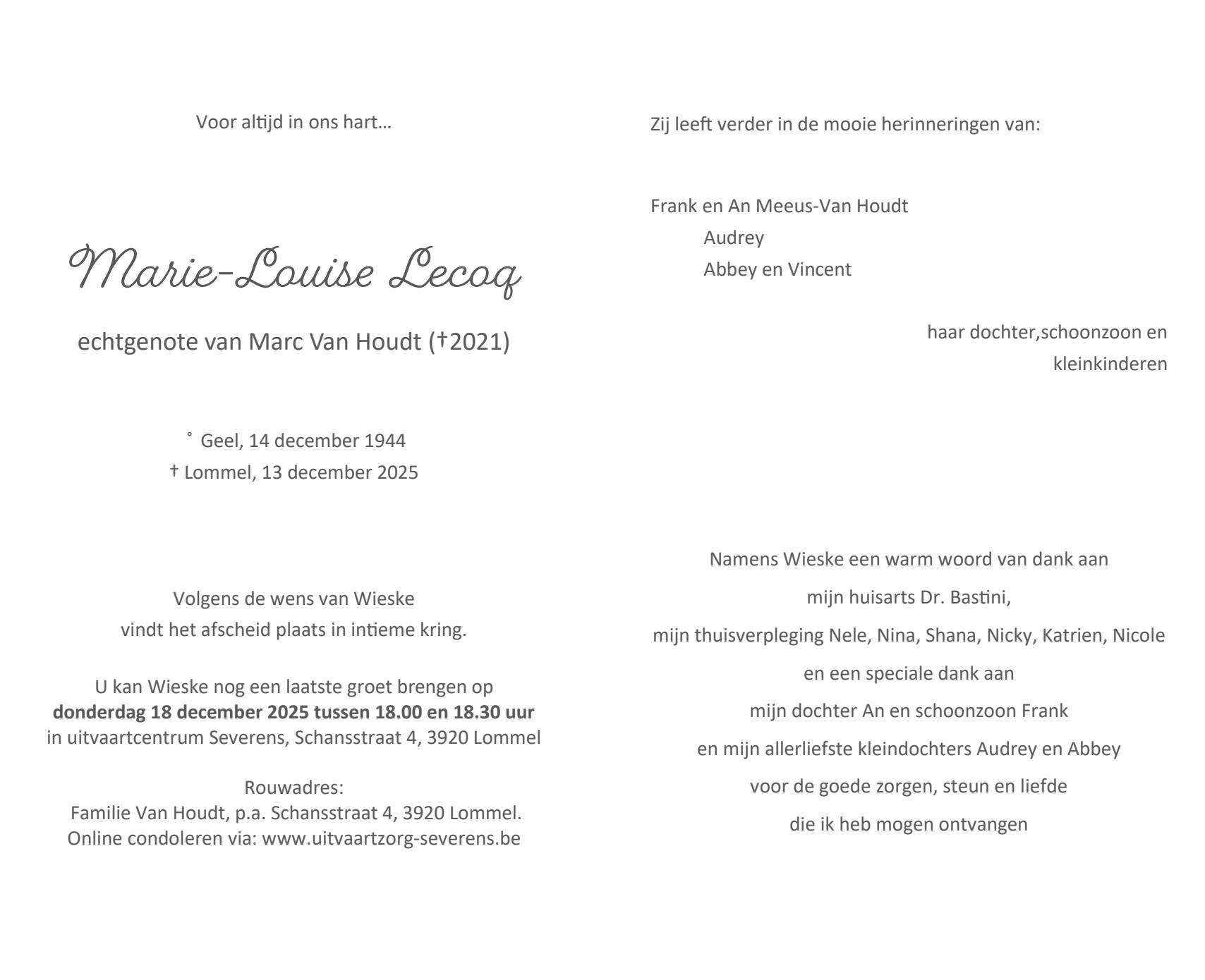 Letter Of Condolence