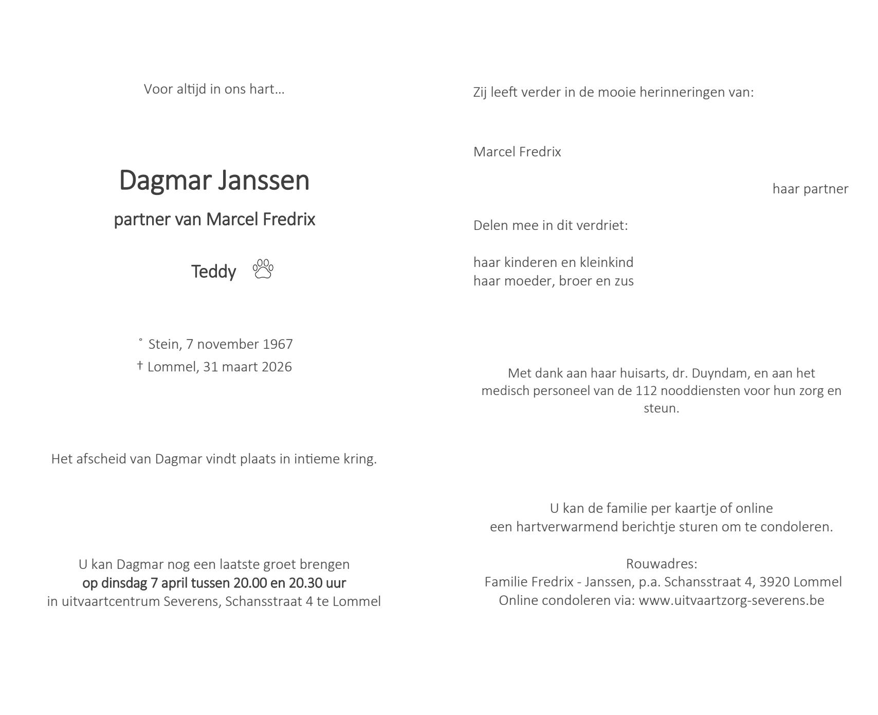 Letter Of Condolence