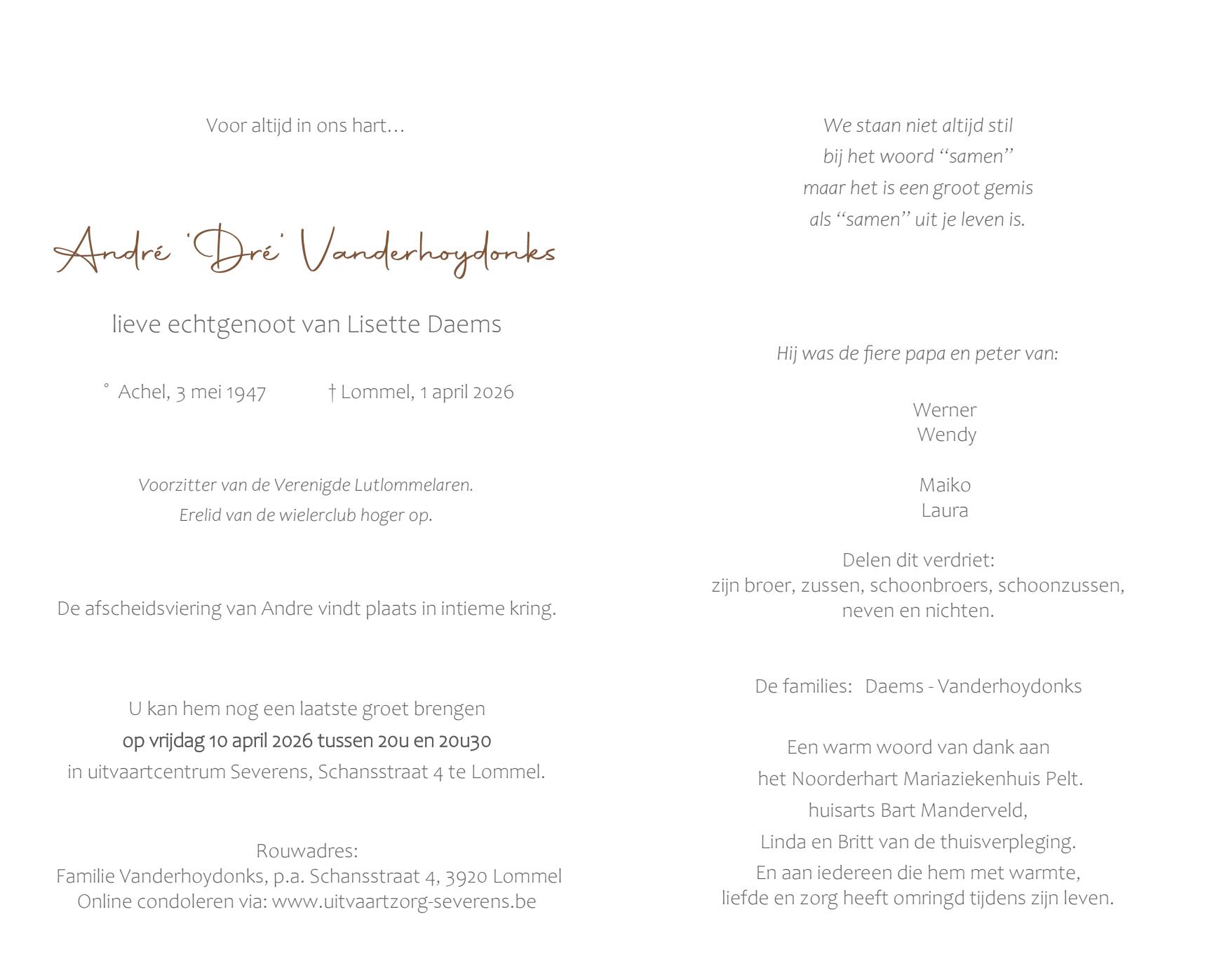 Letter Of Condolence