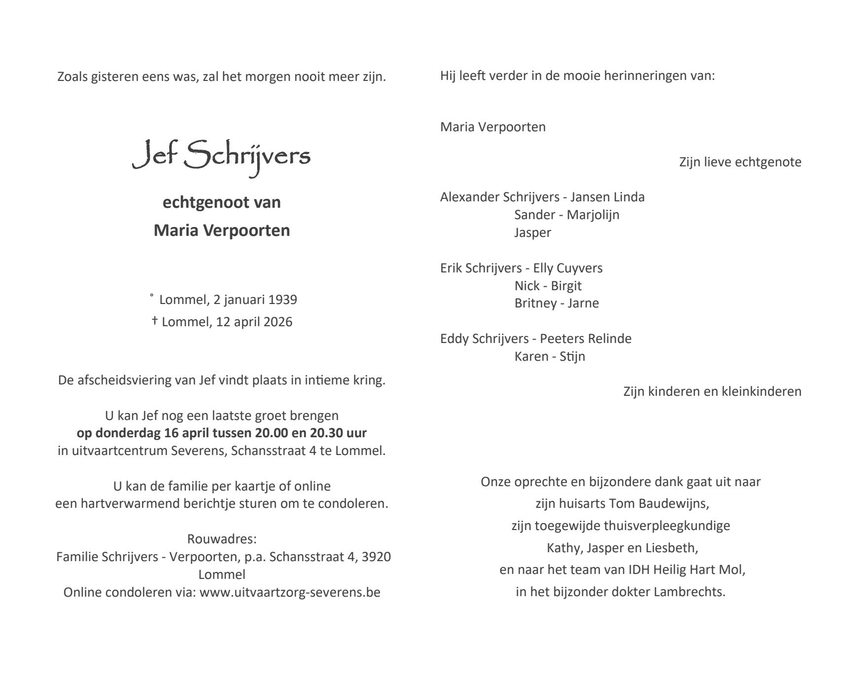Letter Of Condolence