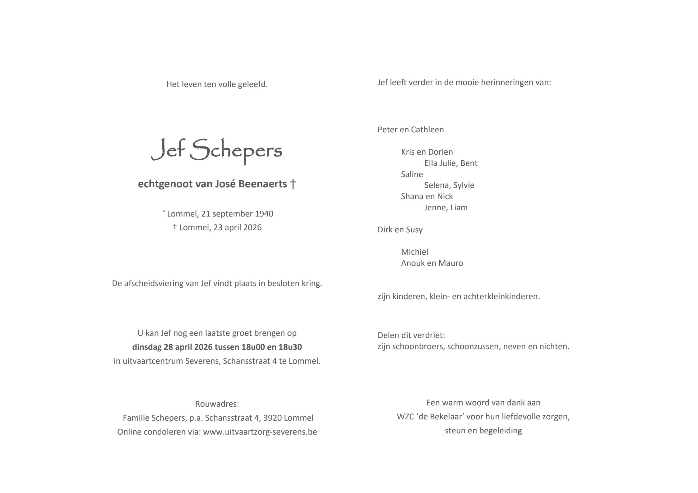 Letter Of Condolence