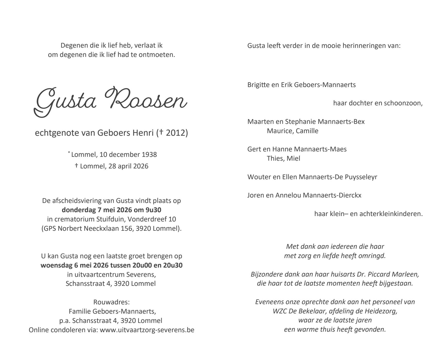 Letter Of Condolence
