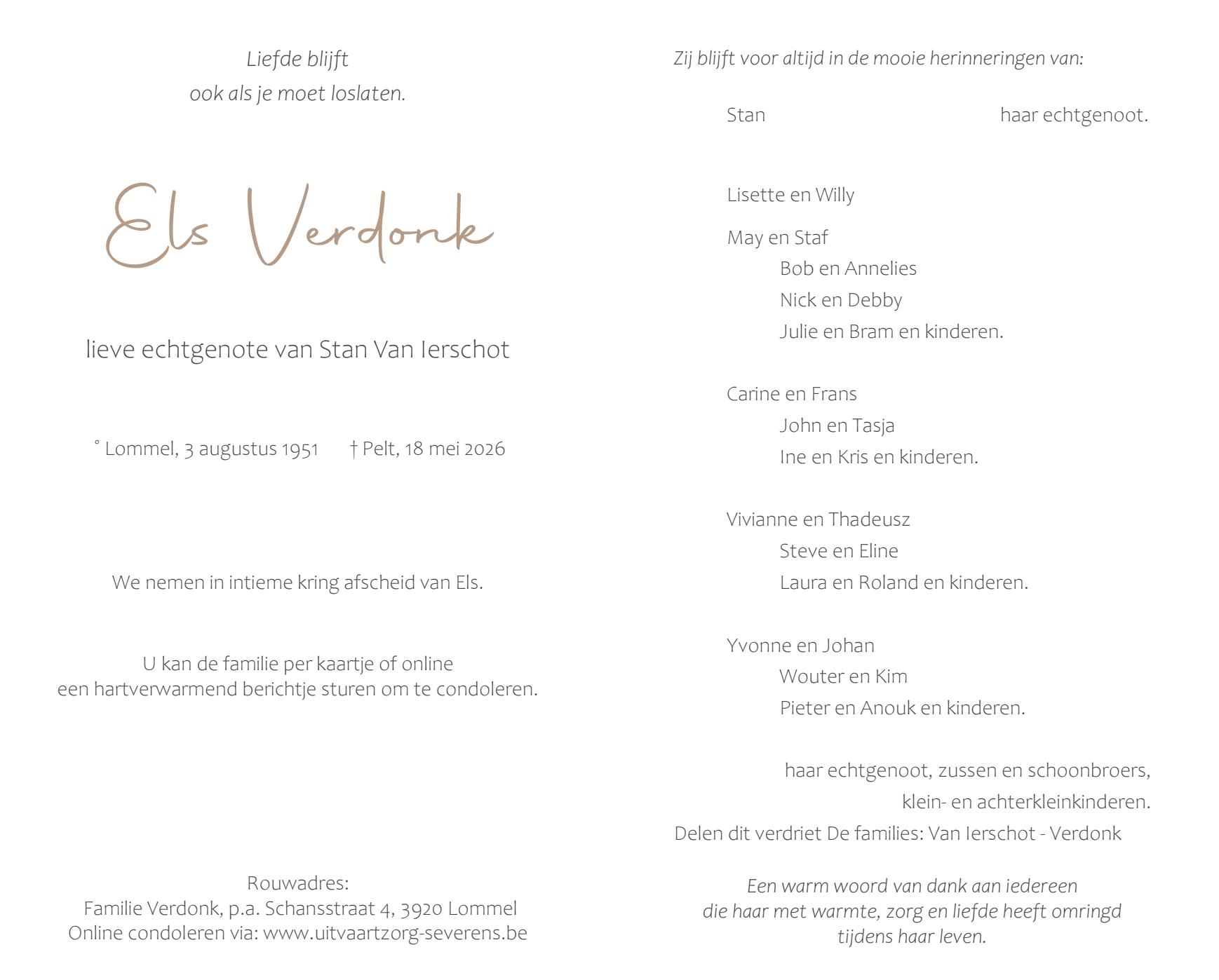 Letter Of Condolence