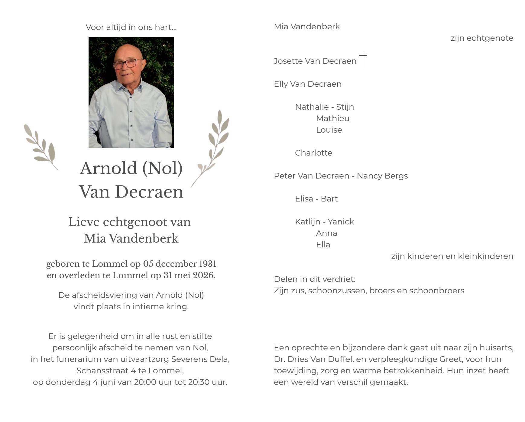 Letter Of Condolence