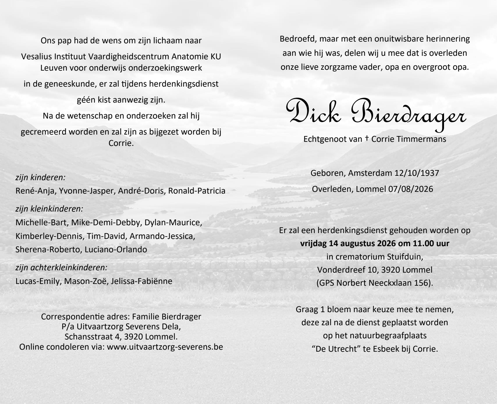 Letter Of Condolence