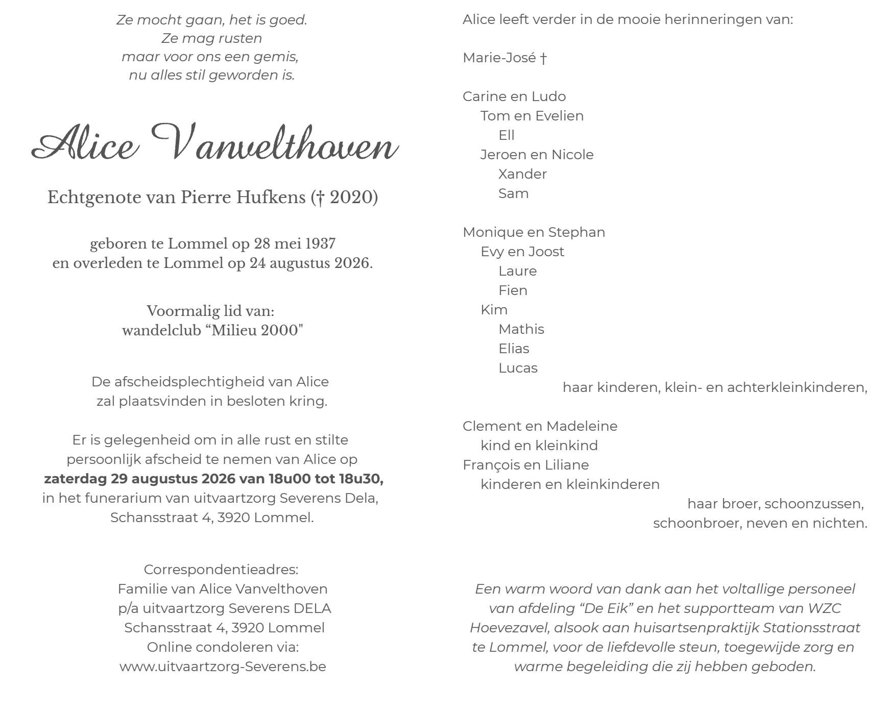 Letter Of Condolence