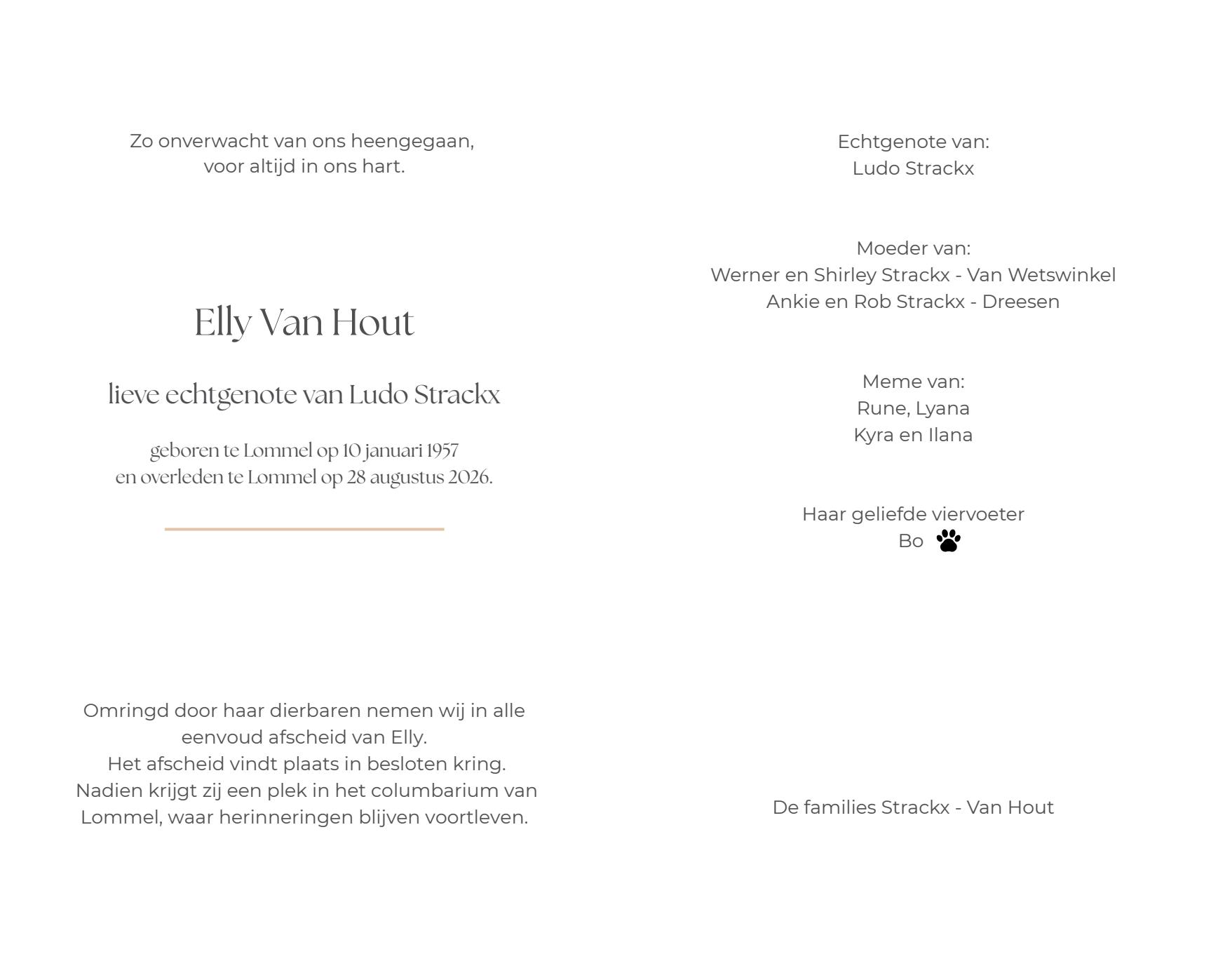 Letter Of Condolence