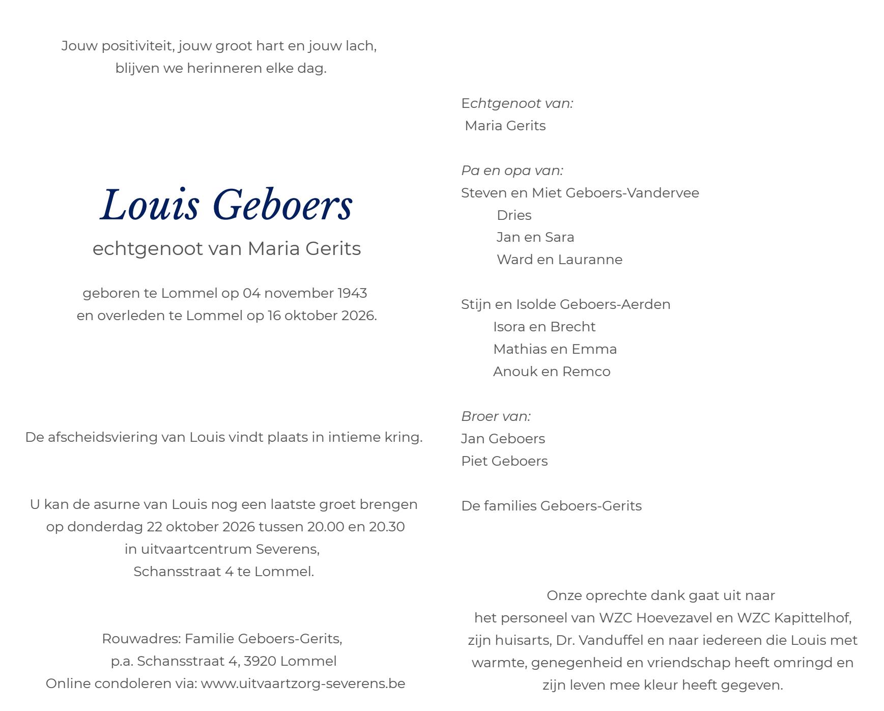 Letter Of Condolence