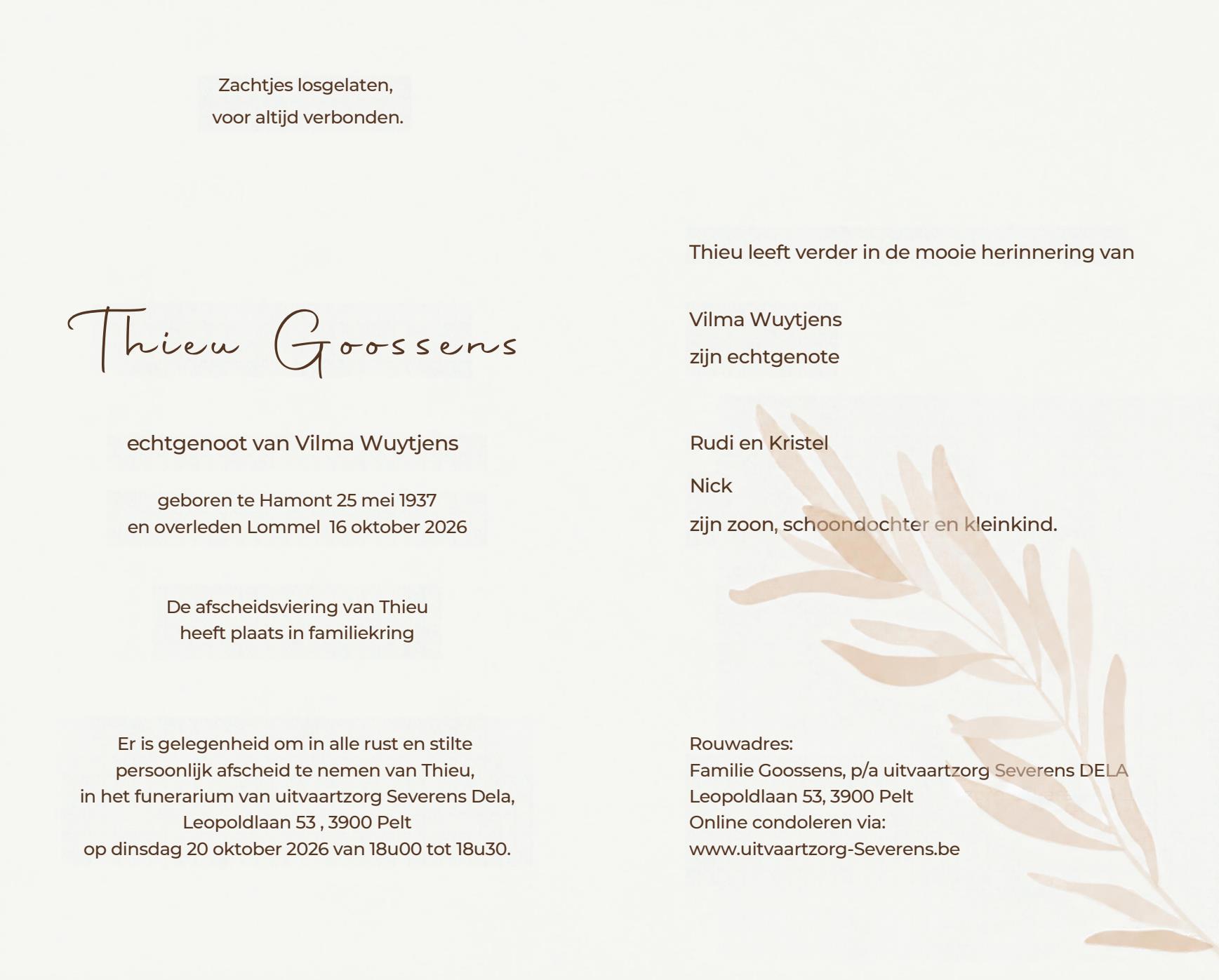 Letter Of Condolence
