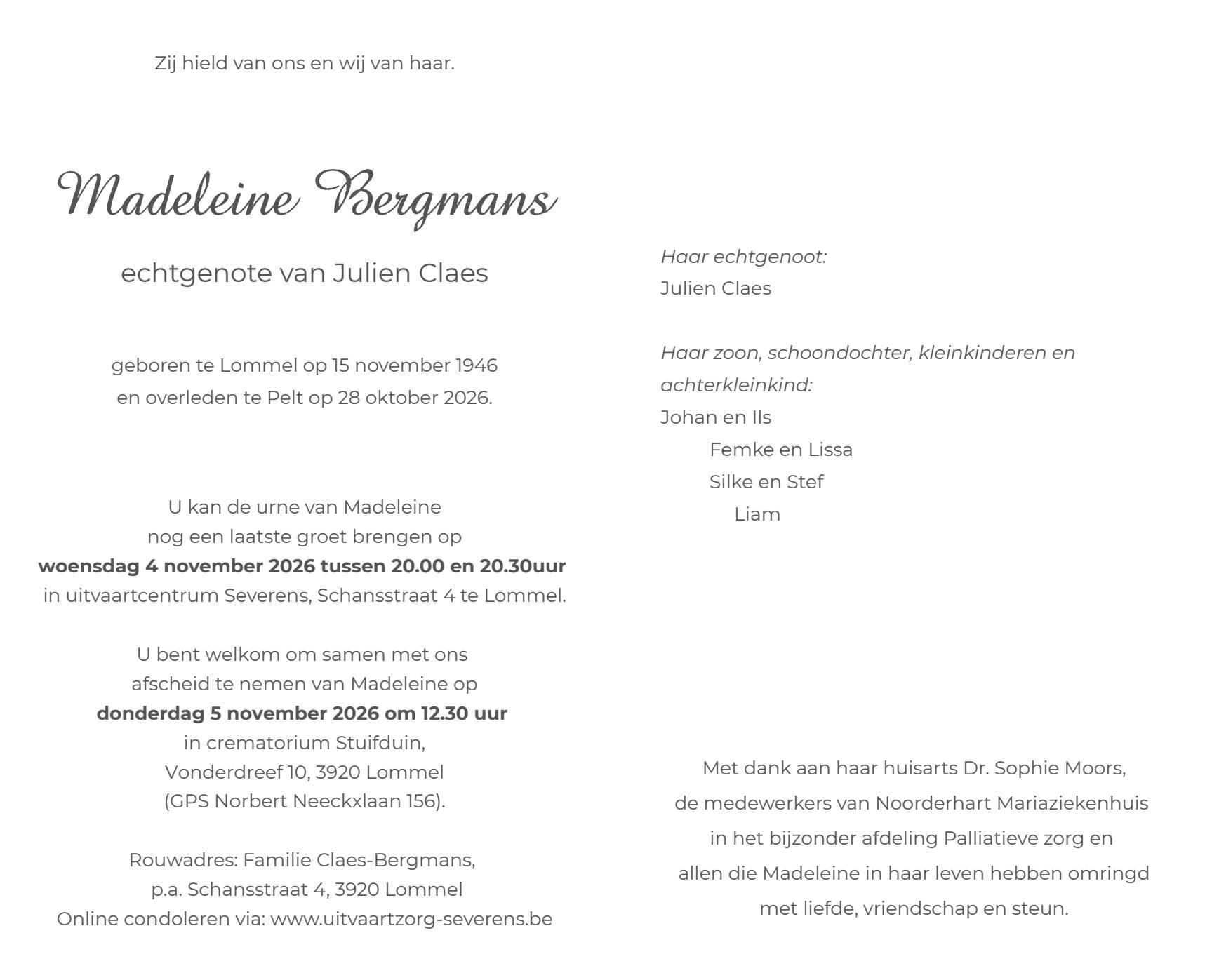 Letter Of Condolence