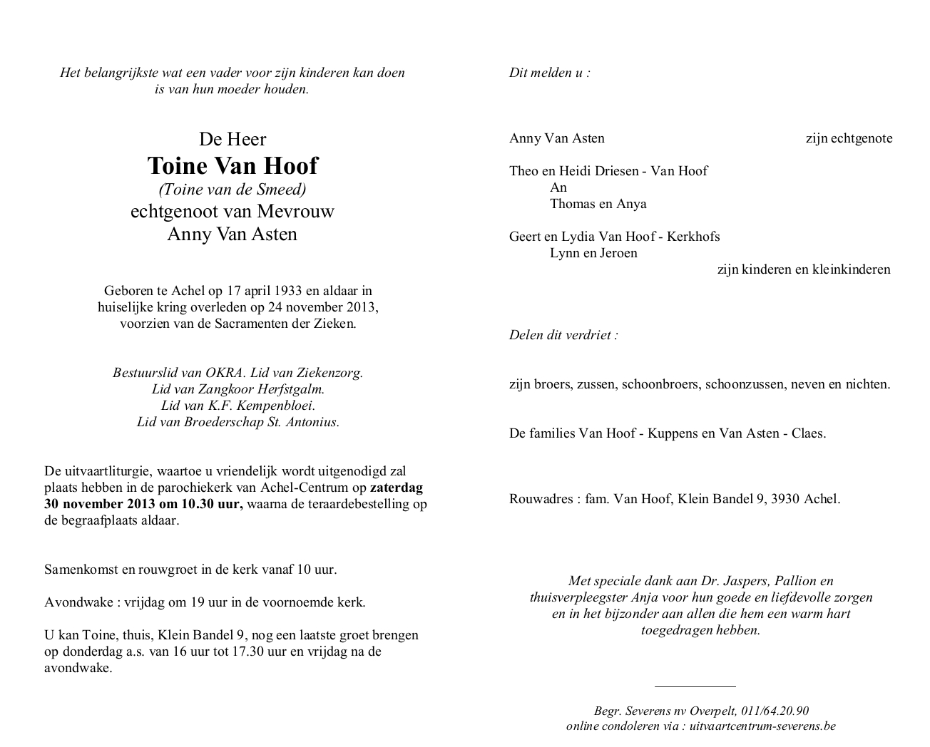 Letter Of Condolence