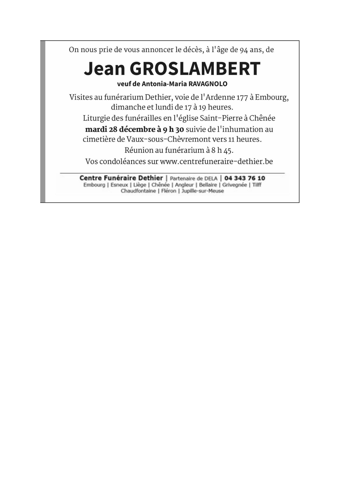 Letter Of Condolence