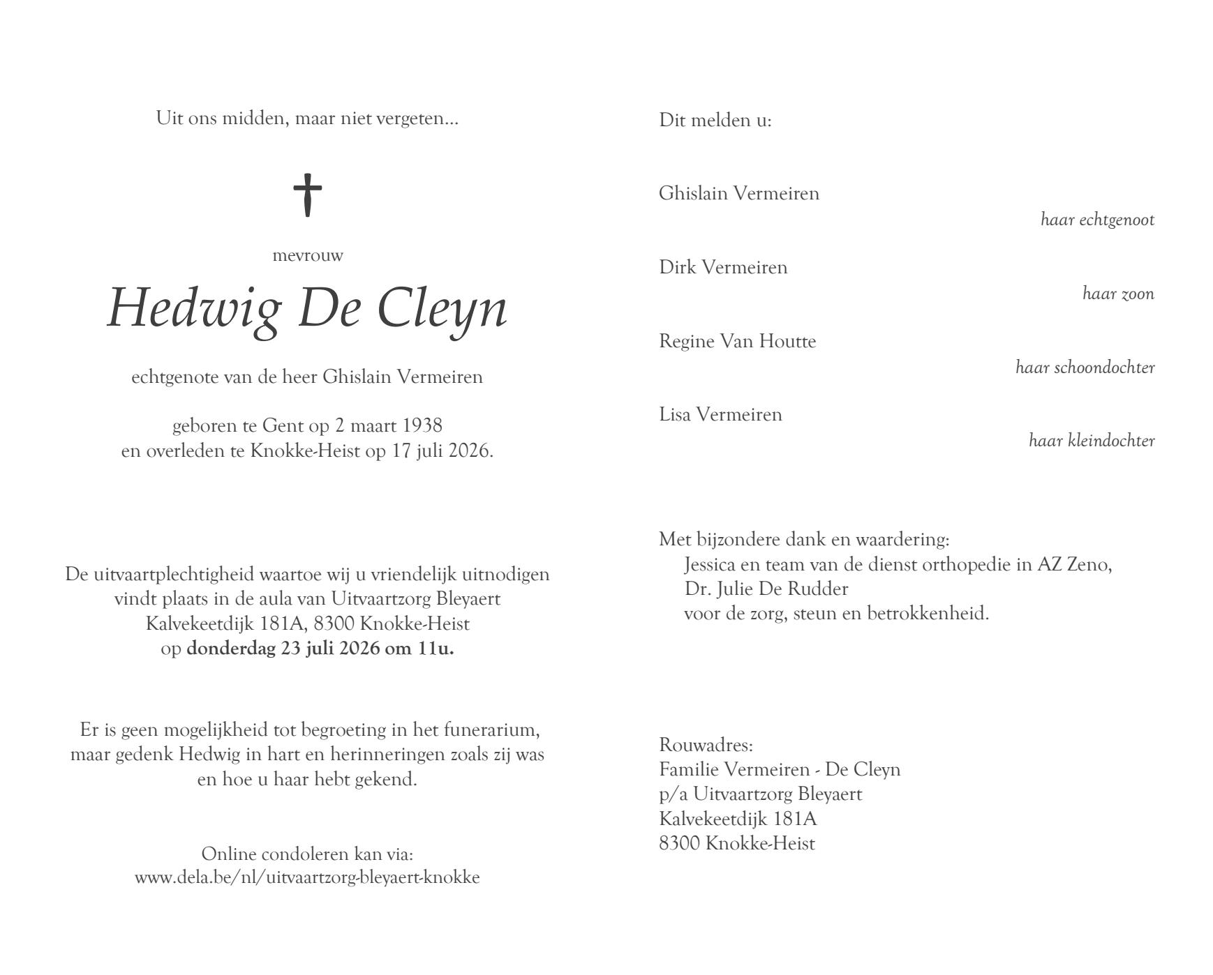 Letter Of Condolence