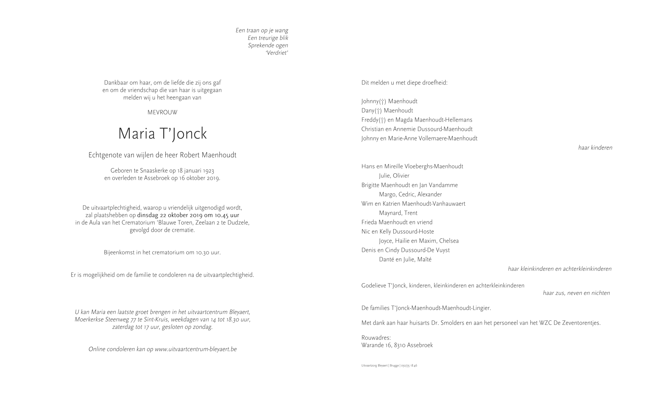 Letter Of Condolence