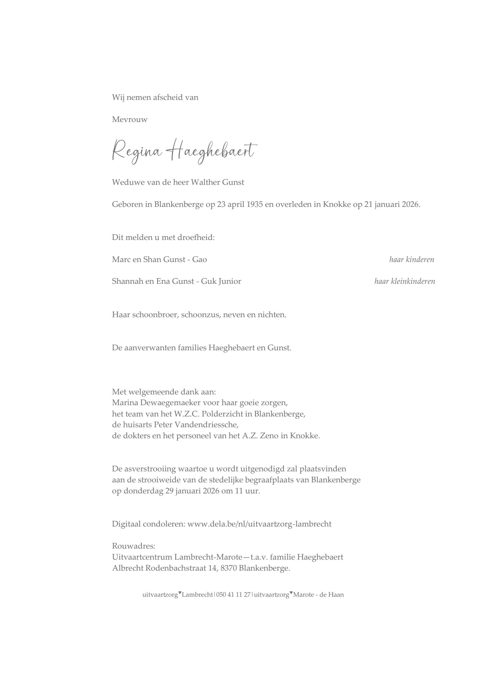 Letter Of Condolence