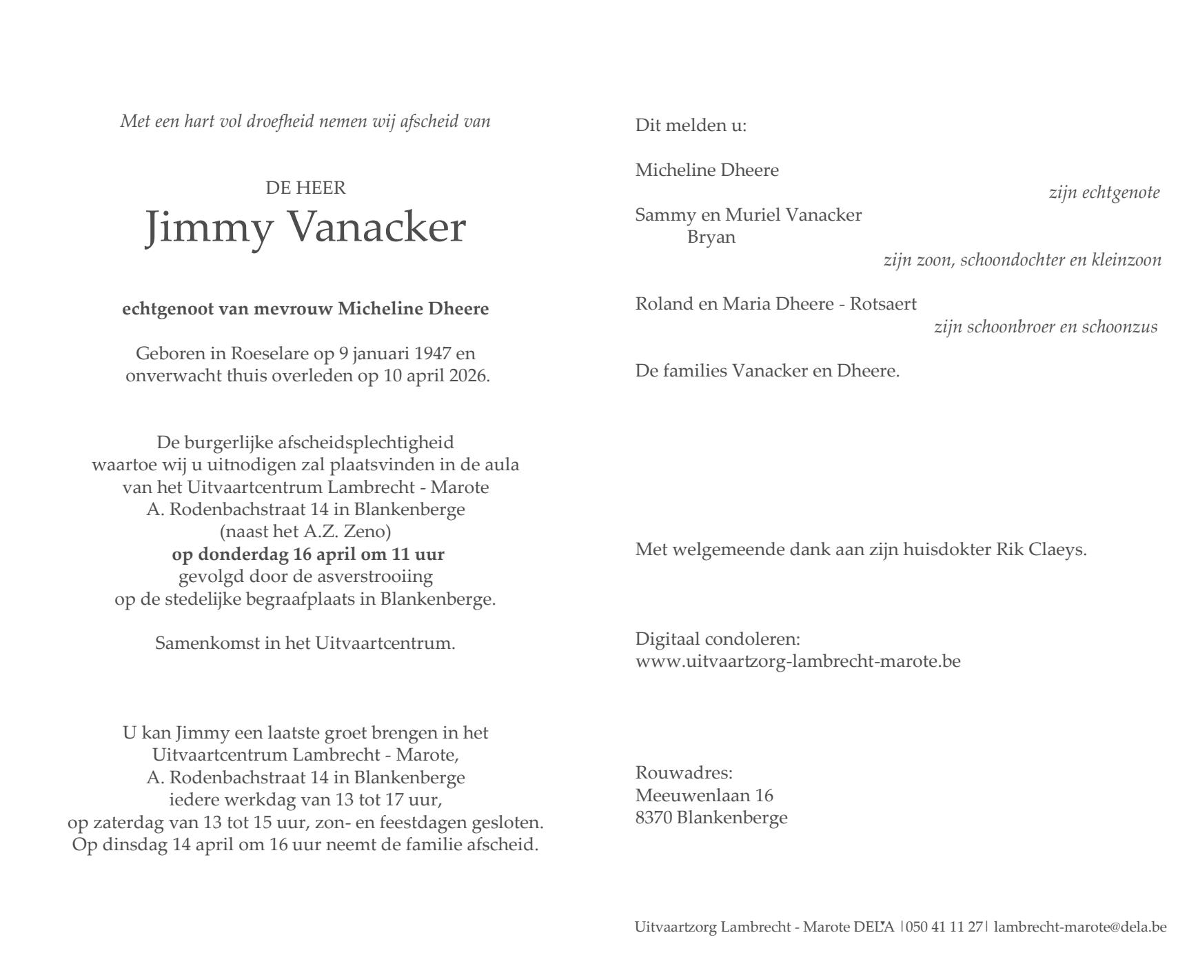 Letter Of Condolence