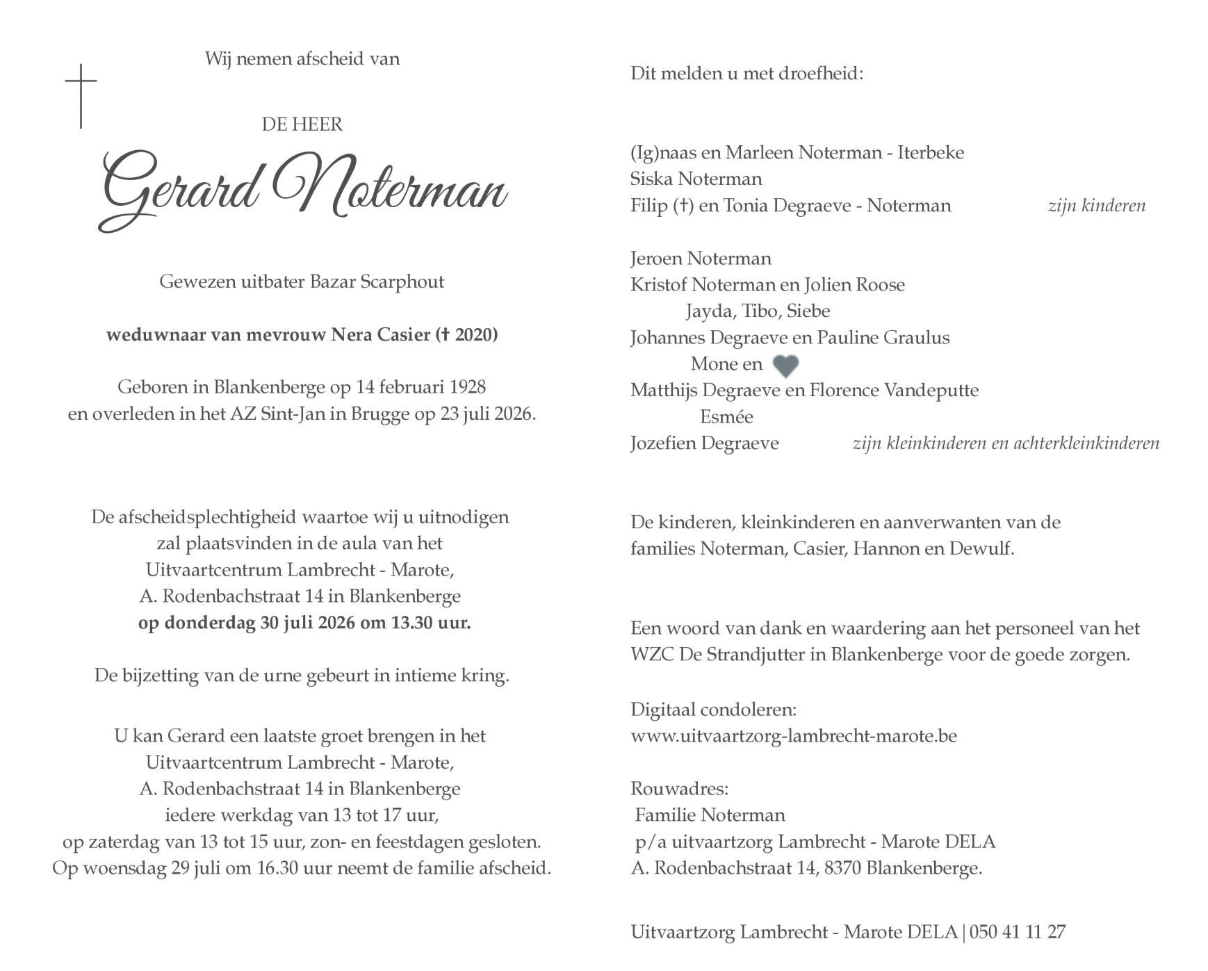 Letter Of Condolence