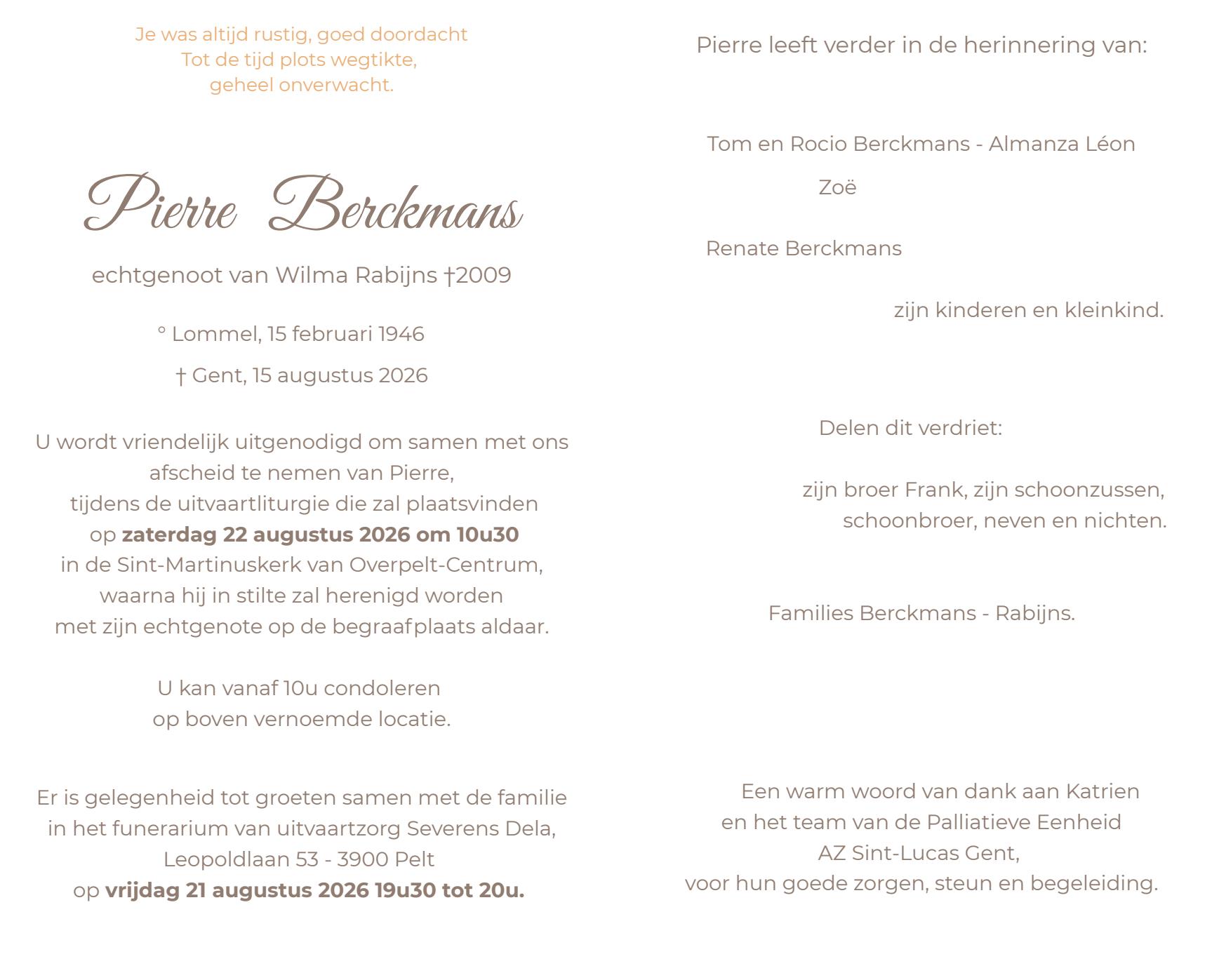 Letter Of Condolence